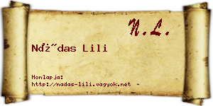 Nádas Lili névjegykártya
