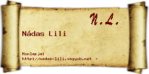 Nádas Lili névjegykártya