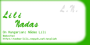 lili nadas business card