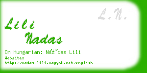 lili nadas business card